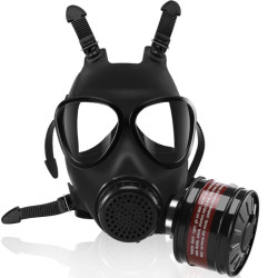 Men Army Masque à gaz BDSM KOMPLET BREATH Noir